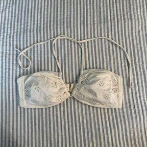 Shade & Shore White Bandeau with Floral Lace